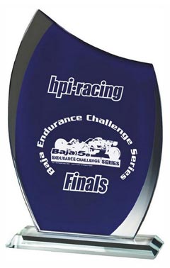 Clear/Blue Glass Curve Award (In Presentation Case) Blue 23.5cm