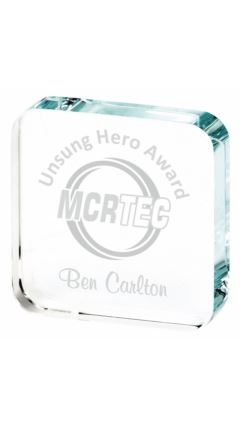 Clear Glass Square Mini Award Clear 6.5cm