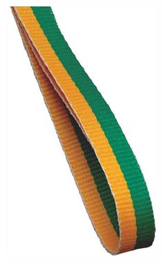 10mm Medal Ribbon Gold/Green 1cm