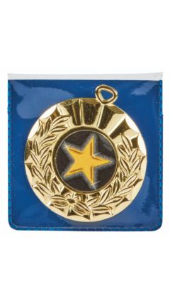 Blue Plastic Medal Wallet to fit 50mm Medal Blue 5cm