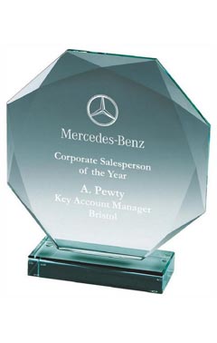 Premium Octagonal Jade Glass Stand (In Presentation Case) Jade 20cm