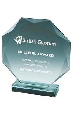 Premium Octagonal Jade Glass Stand (In Presentation Case) Jade 22cm