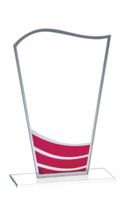 Clear Red Wave Glass Award Red 20cm