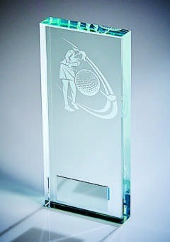 Clear Glass Golf Award - Female Clear 18cm