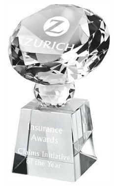 Crystal Diamond Award (In Presentation Case) Clear 10cm