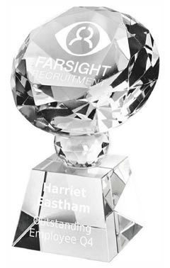 Crystal Diamond Award (In Presentation Case) Clear 10.5cm