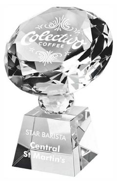 Crystal Diamond Award (In Presentation Case) Clear 11.5cm