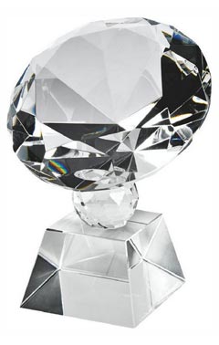 Crystal Diamond Award (In Presentation Case) Clear 12cm