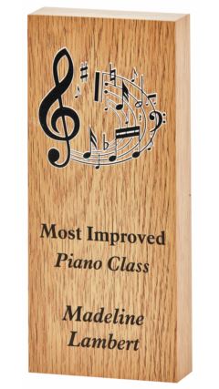 Rectangular Laminated Award with Colour Print Light Oak 18cm