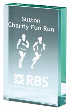 Premium Jade Glass Block Award (In Presentation Case) Jade 9cm