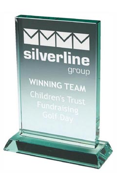 Premium Jade Glass Rectangular Stand (In Presentation Case) Jade 12cm