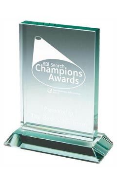 Premium Jade Glass Rectangular Stand (In Presentation Case) Jade 14cm