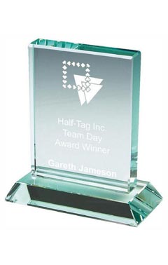 Premium Jade Glass Rectangular Stand (In Presentation Case) Jade 16.5cm