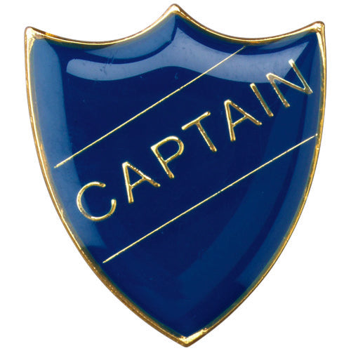 School Shield Badge (Captain) Blue - 1.25In