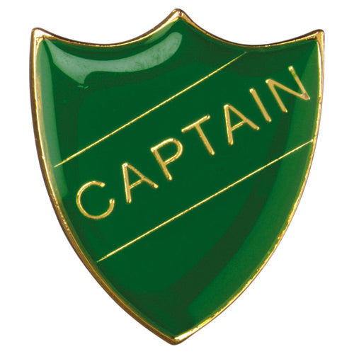 School Shield Badge (Captain) Green - 1.25In