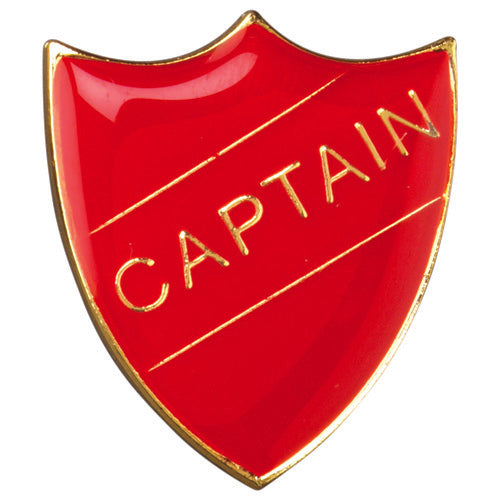 School Shield Badge (Captain) Red - 1.25In