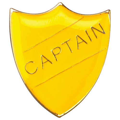 School Shield Badge (Captain) Yellow - 1.25In