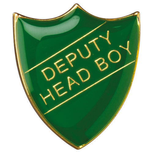 School Shield Badge (Deputy Head Boy) Green - 1.25In