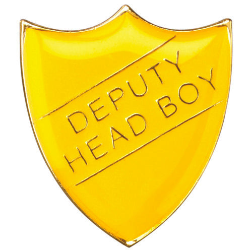 School Shield Badge (Deputy Head Boy) Yellow - 1.25In