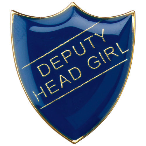 School Shield Badge (Deputy Head Girl) Blue - 1.25In