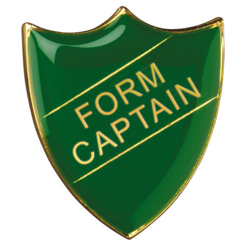 School Shield Badge (Form Captain) Green -    1.25In