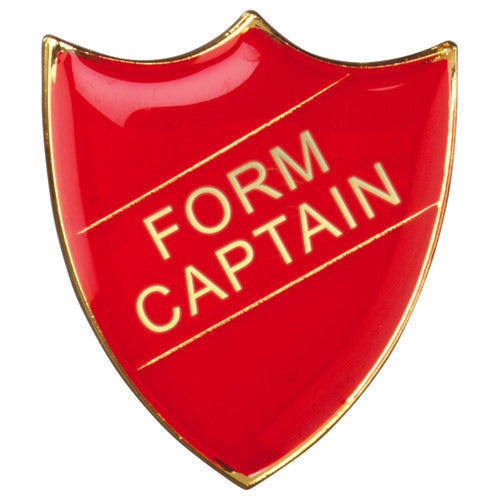 School Shield Badge (Form Captain) Red - 1.25In