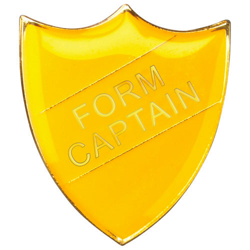 School Shield Badge (Form Captain) Yellow -  1.25In