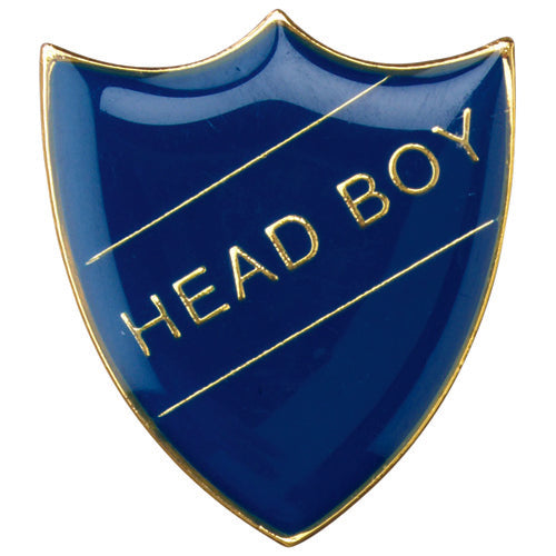 School Shield Badge (Head Boy) Blue - 1.25In