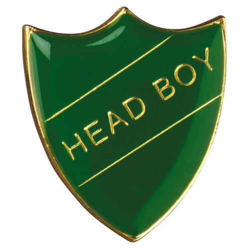 School Shield Badge (Head Boy) Green - 1.25In