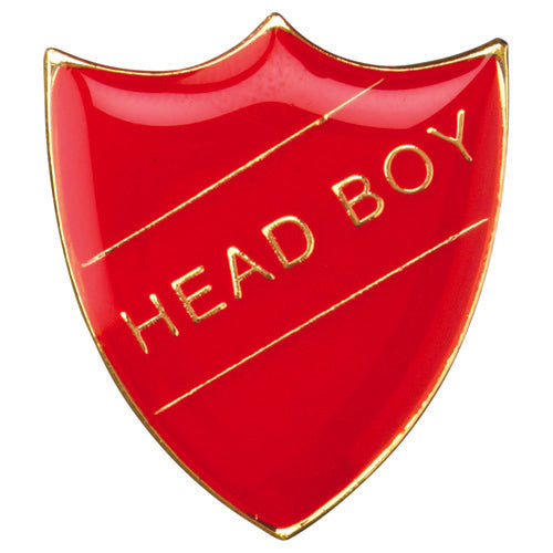 School Shield Badge (Head Boy) Red - 1.25In