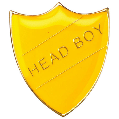 School Shield Badge (Head Boy) Yellow - 1.25In