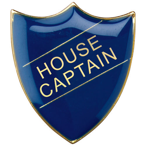 School Shield Badge (House Captain) Blue -     1.25In