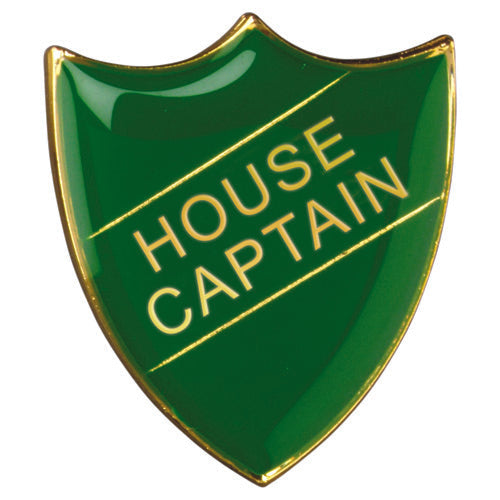 School Shield Badge (House Captain) Green -  1.25In