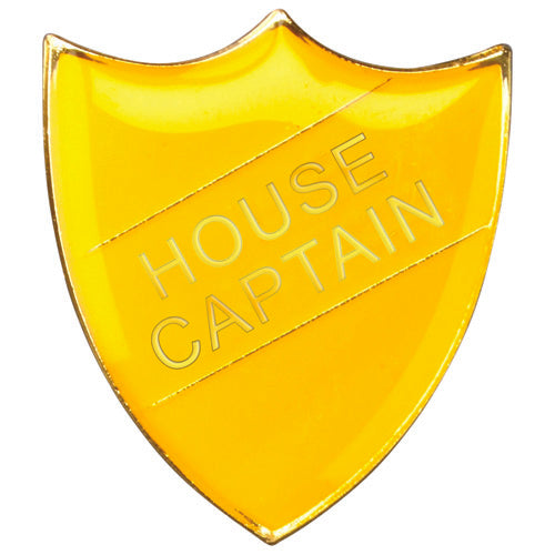 School Shield Badge (House Captain) Yellow - 1.25In