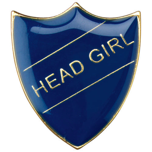 School Shield Badge (Head Girl) Blue - 1.25In