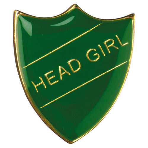 School Shield Badge (Head Girl) Green - 1.25In