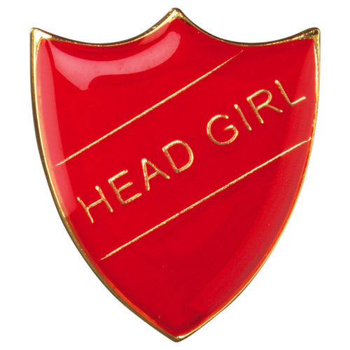 School Shield Badge (Head Girl) Red - 1.25In