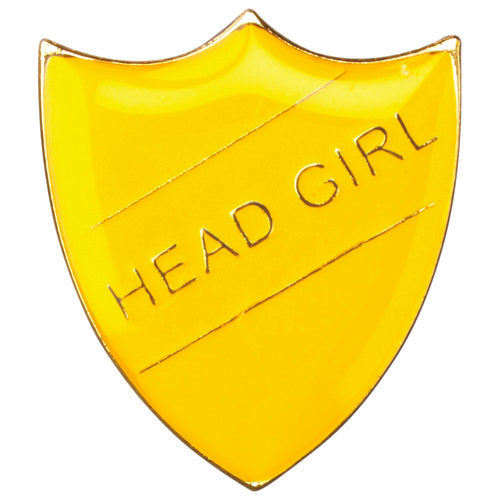 School Shield Badge (Head Girl) Yellow - 1.25In