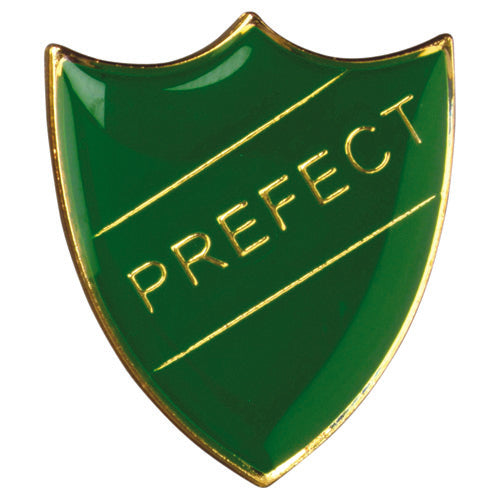 School Shield Badge (Prefect) Green - 1.25In