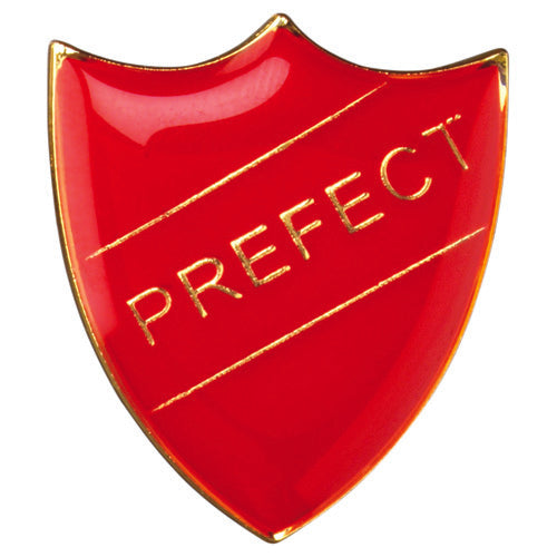 School Shield Badge (Prefect) Red - 1.25In