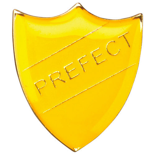 School Shield Badge (Prefect) Yellow - 1.25In