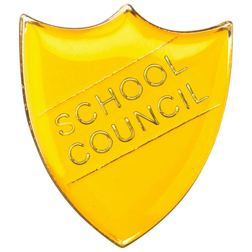 School Shield Badge (School Council) Yellow - 1.25In