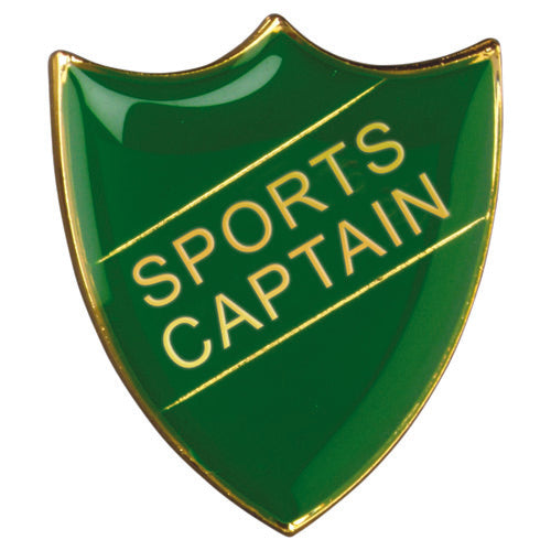 School Shield Badge (Sports Captain) Green - 1.25In