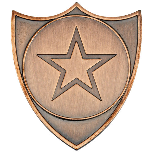 Shield Badge (1in Centre) Bronze - 1.5In