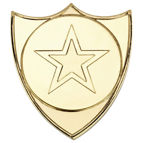 Shield Badge (1in Centre) Gold - 1.5In