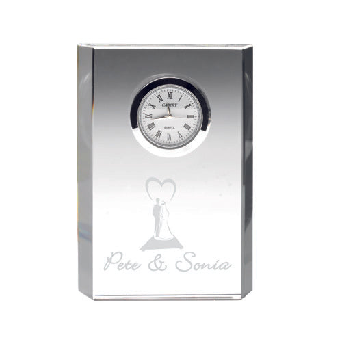 Clear Glass Rectangle Clock (22Mm Thick) -     4.75In