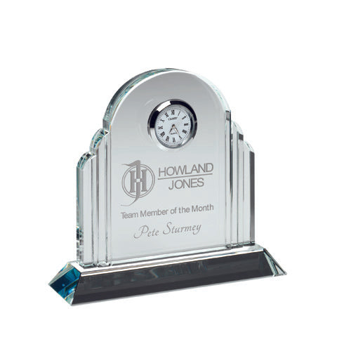 Clear Glass Arched Clock - 5.25In