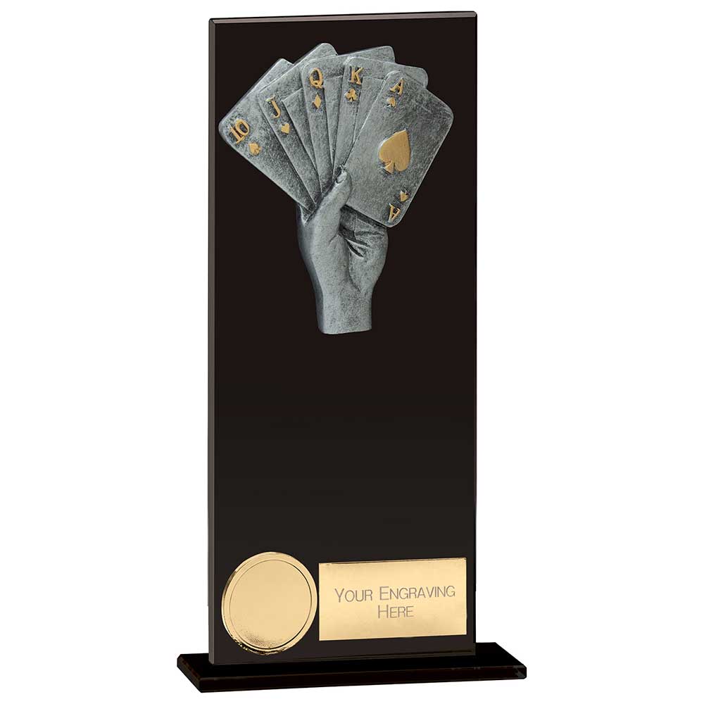 Euphoria Hero Cards Poker Glass Award Jet Black 200mm