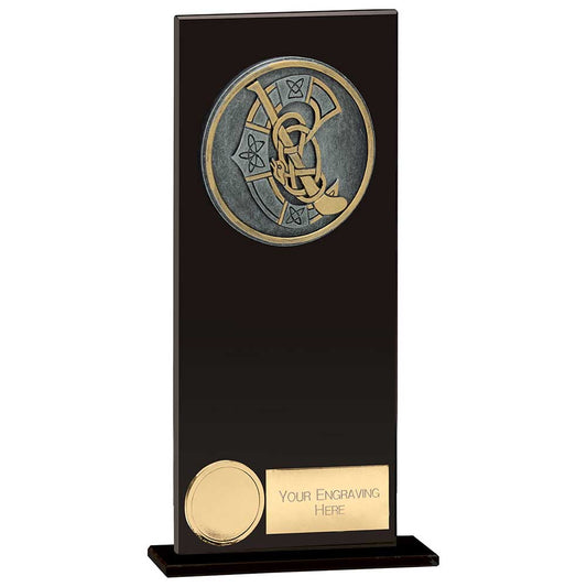 Euphoria Hero GAA Camogie Glass Award Jet Black 200mm