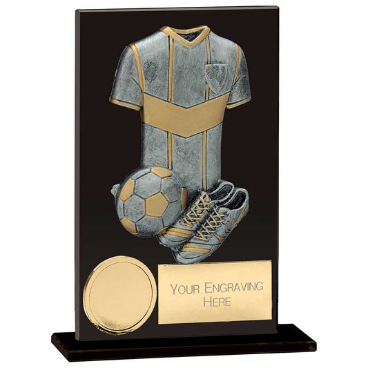 Euphoria Hero Football Glass Award Jet Black 125mm